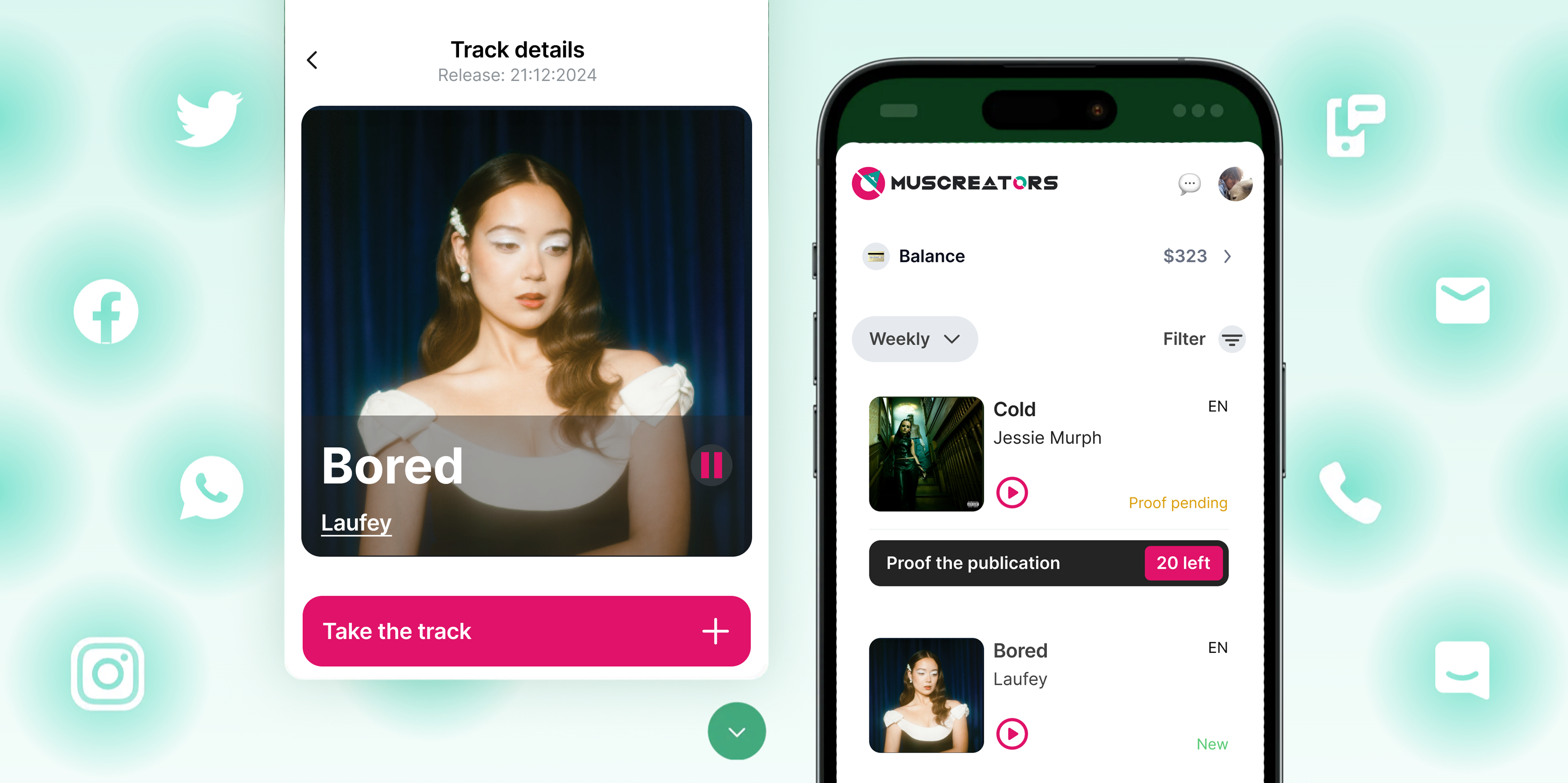 Muscreators dashboard
